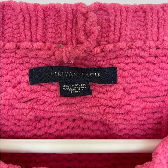 American Eagle Cable Knit Crew Neck Sweater Pink Womens XS - Picture 3 of 5